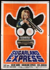 1r096 SUGARLAND EXPRESS Italian 2p '74 Steven Spielberg, Goldie Hawn, different shotgun art!