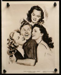 1s410 LOVE LAUGHS AT ANDY HARDY 9 8x10 stills '47 1 w/art of Rooney with sexy girls by Kusnet!