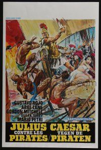 1t681 CAESAR AGAINST THE PIRATES Belgian '62 Giulio Cesare Contro I Pirati, cool action art!