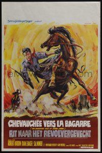 1t690 DANGEROUS DAYS OF KIOWA JONES Belgian '66 art of cowboy on horse, stop him or stop his bullets