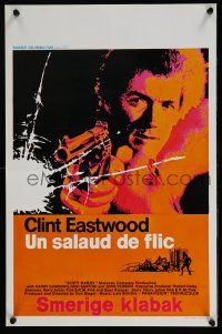 1t699 DIRTY HARRY Belgian '71 art of Clint Eastwood pointing his .44 magnum, Don Siegel classic!
