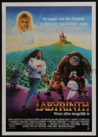 1t754 LABYRINTH Belgian '86 Jim Henson, art of David Bowie & Jennifer Connelly by Cliff Miller!