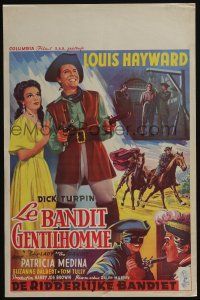 1t755 LADY & THE BANDIT Belgian '51 artwork of masked Louis Hayward & Patricia Medina!