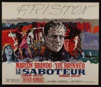1t779 MORITURI Belgian '65 art of Marlon Brando & Nazi captain Yul Brynner, The Saboteur!