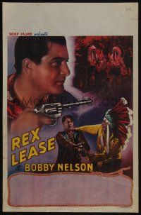 1t800 REX LEASE & BOBBY NELSON Belgian '50s stock western poster, cool art!
