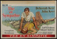 1t824 TEA & SYMPATHY Belgian '56 great artwork of Deborah Kerr & John Kerr by Gale!