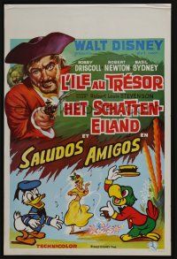 1t830 TREASURE ISLAND/SALUDOS AMIGOS Belgian '70s Walt Disney double-bill
