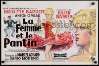 1t844 WOMAN LIKE SATAN Belgian '59 La Femme et le Pantin, sexiest Brigitte Bardot!