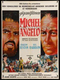 1t445 AGONY & THE ECSTASY Danish '66 great art of Charlton Heston & Rex Harrison, Carol Reed!