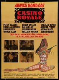 1t462 CASINO ROYALE Danish R70s all-star James Bond spy spoof, sexy psychedelic art by McGinnis!