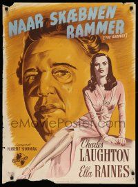 1t531 SUSPECT Danish '47 Charles Laughton, sexiest full-length Ella Raines by K. Wenzel!