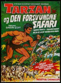 1t532 TARZAN & THE LOST SAFARI Danish R80s great artwork of Gordon Scott in the title role!