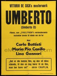1t545 UMBERTO D Danish R60s Carlo Battisti, Maria-Pia Casilio, Vittorio De Sica Italian classic!