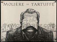 1t334 MOLIERE LE TARTUFFE stage play Polish 23x31 '80s art of man with handkerchief on face!