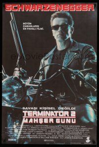 1t100 TERMINATOR 2 Turkish '91 Arnold Schwarzenegger on motorcycle w/shotgun, nothing personal!