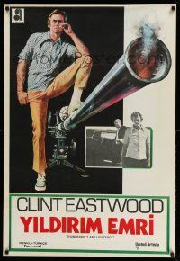 1t101 THUNDERBOLT & LIGHTFOOT Turkish '74 artwork of Clint Eastwood with HUGE gun!