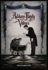 1w022 ADDAMS FAMILY VALUES advance DS 1sh '93 Christina Ricci, the family just got a little stranger