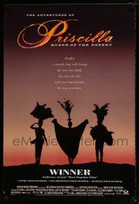 1w027 ADVENTURES OF PRISCILLA QUEEN OF THE DESERT DS 1sh '94 silhouette of Stamp, Weaving, Pearce!