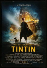 1w029 ADVENTURES OF TINTIN advance DS 1sh '11 Steven Spielberg's version of the Belgian comic!