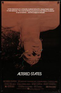 1w039 ALTERED STATES foil 1sh '80 William Hurt, Paddy Chayefsky, Ken Russell, sci-fi!