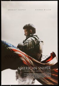1w049 AMERICAN SNIPER int'l advance DS 1sh '14 Eastwood, Bradley Cooper as legendary Chris Kyle!