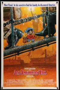 1w050 AMERICAN TAIL style A 1sh '86 Steven Spielberg, Don Bluth, art of Fievel the mouse by Struzan