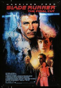 1w113 BLADE RUNNER DS 1sh R07 Ridley Scott sci-fi classic, art of Harrison Ford by Drew Struzan!