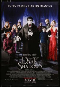 1w188 DARK SHADOWS advance DS 1sh '12 cast image of Johnny Depp, Pfeiffer, Carter, sexy Eva Green!