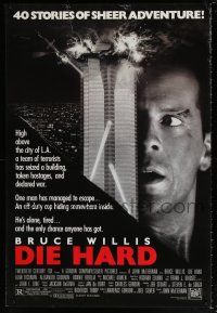 1w205 DIE HARD 1sh '88 Bruce Willis vs twelve terrorists, action classic!