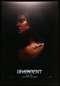 1w207 DIVERGENT teaser DS 1sh '14 cool image of sexy Shailene Woodley!
