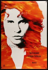1w210 DOORS teaser DS 1sh '90 cool image of Val Kilmer as Jim Morrison, directed by Oliver Stone!