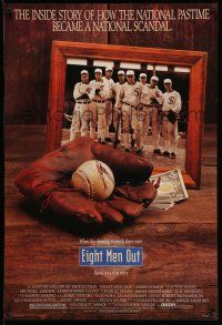 1w223 EIGHT MEN OUT 1sh '88 John Sayles, John Cusack, Chicago Black Sox, baseball!