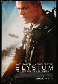 1w227 ELYSIUM advance DS 1sh '13 Matt Damon, Jodie Foster, Sharlto Copley, sci-fi action!