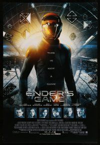 1w230 ENDER'S GAME advance DS 1sh '13 sci-fi, Harrison Ford, Ben Kingsley, this is not a game!