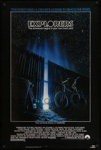 1w248 EXPLORERS 1sh '85 directed by Joe Dante, the adventure begins in your own back yard!