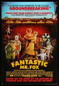 1w256 FANTASTIC MR. FOX reviews advance DS 1sh '09 Wes Anderson stop-motion, George Clooney, Streep!