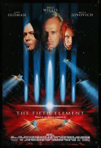 1w264 FIFTH ELEMENT DS 1sh '97 Bruce Willis, Milla Jovovich, Oldman, directed by Luc Besson!