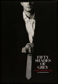 1w267 FIFTY SHADES OF GREY teaser DS 1sh '15 Jamie Dornan in the title role holding tie!