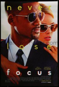 1w269 FOCUS advance DS 1sh '15 cool close up of Will Smith and Margot Robbie in sunglasses!