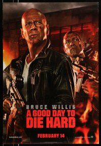 1w311 GOOD DAY TO DIE HARD style B teaser DS 1sh '13 Bruce Willis, Winstead, Jai Courtney!