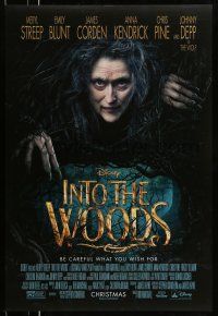 1w409 INTO THE WOODS advance DS 1sh '14 Disney, cool fantasy image of Meryl Streep as witch!