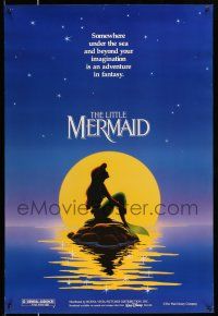 1w481 LITTLE MERMAID teaser DS 1sh '89 Disney, great art of Ariel in moonlight by Morrison/Patton!