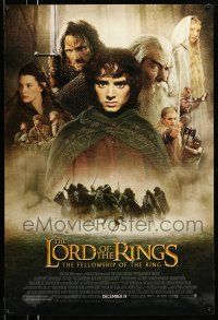 1w489 LORD OF THE RINGS: THE FELLOWSHIP OF THE RING advance DS 1sh '01 Tolkien, montage of top cast!
