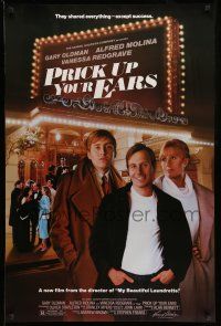 1w621 PRICK UP YOUR EARS 1sh '87 Gary Oldman, Vanessa Redgrave, Alfred Molina