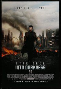 1w729 STAR TREK INTO DARKNESS advance DS 1sh '13 Benedict Cumberbatch as Khan, Earth Will Fall!