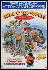1w784 TOTALLY TOY STORY 1sh '95 cool art of funhouse at The El Capitan Theatre!