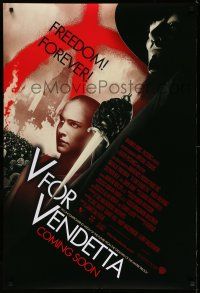 1w807 V FOR VENDETTA int'l advance DS 1sh '05 Wachowskis, Natalie Portman and Hugo Weaving!