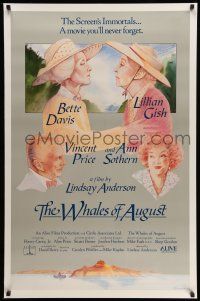 1w822 WHALES OF AUGUST 1sh '87 c/u of elderly Bette Davis & Lillian Gish, Lindsay Anderson!