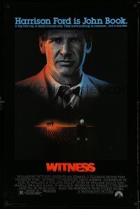 1w830 WITNESS 1sh '85 big city cop Harrison Ford in Amish country, directed by Peter Weir!