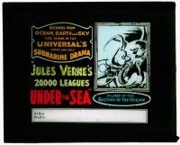 1x003 20,000 LEAGUES UNDER THE SEA glass slide '16 great art of giant octopus crushing divers!